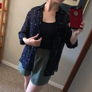 Polka dot button up with cami